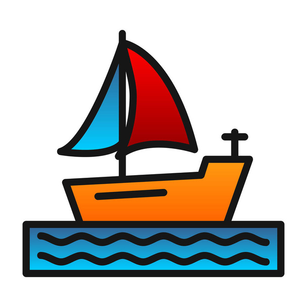 ilustrace vektoru ikony lodě - Vektor, obrázek