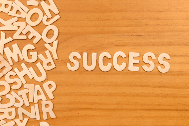 Word success made with block wooden letters - Фото, изображение