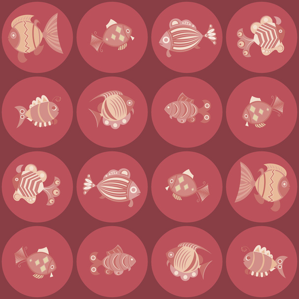 Seamless  background with fish - Vector, Image