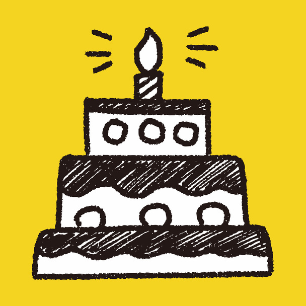 Doodle narozeninový dort - Vektor, obrázek