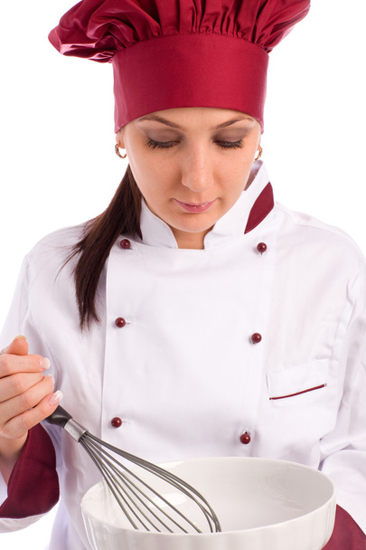 Chef with bowl and whip - Фото, зображення