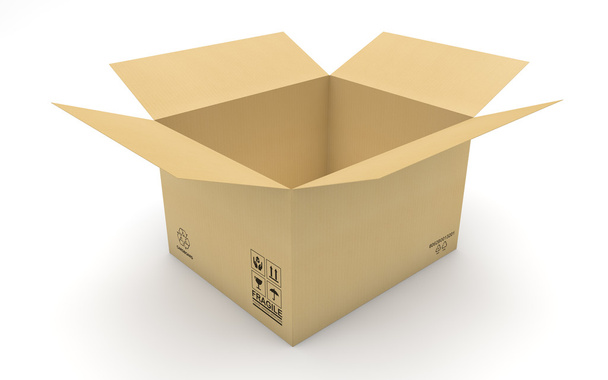 Empty new cardboard box isolated - Foto, Imagen