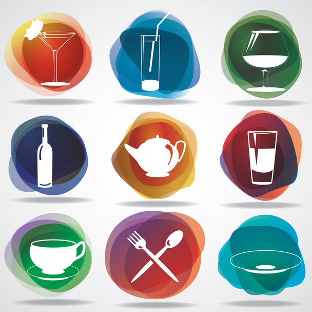иконы еды и напитков - Вектор,изображение