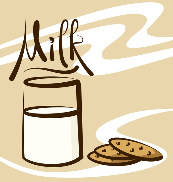 Milk with calligraphic inscription - Vector, Image