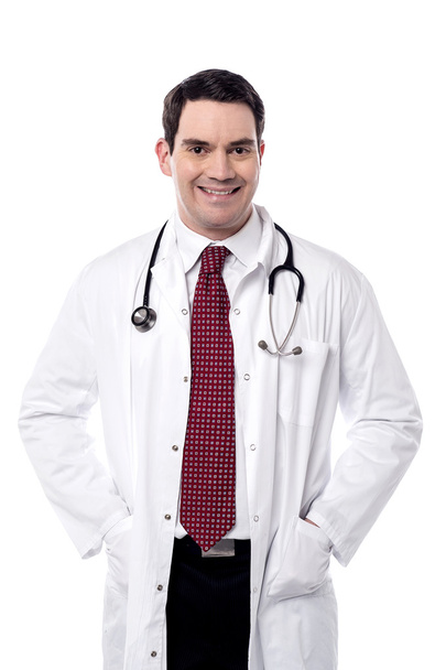 Doctor with hands in his overcoat - Foto, Imagem
