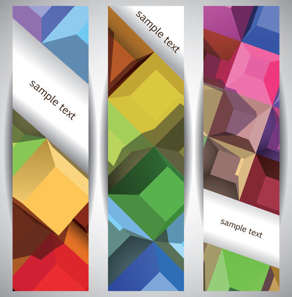Boxes Abstract Web Banners - Vector, Image