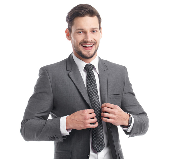Happy smiling businessman in suit - Fotó, kép