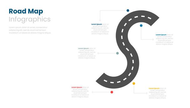 Roadmap vector infographic template design with 5 steps. - Vector, Image