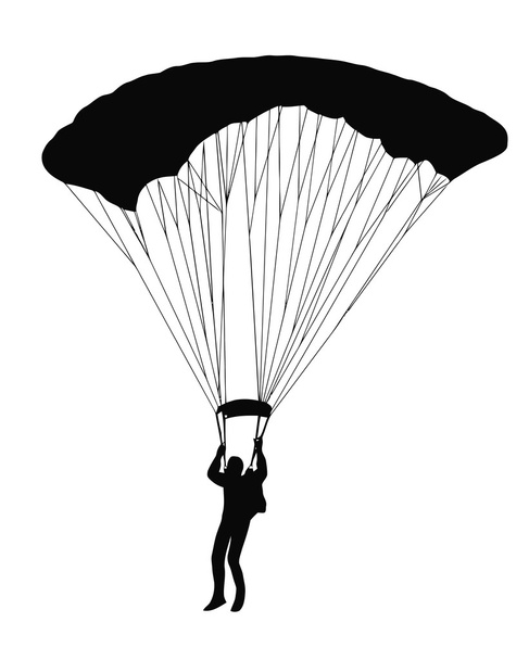 Sky Diver with parachute - Vector, Image