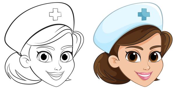 Vektorová ilustrace usmívající se postavy zdravotní sestry - Vektor, obrázek