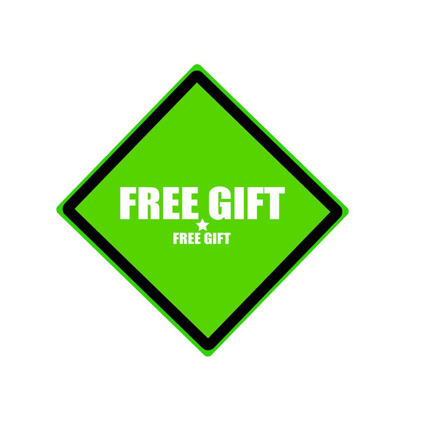 Бесплатный подарок белый штамп текст на зеленом фоне
 - Фото, изображение