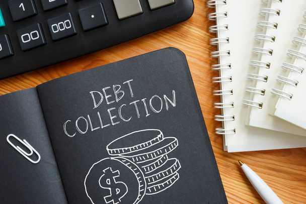 Debt collection is shown using a text - Photo, Image