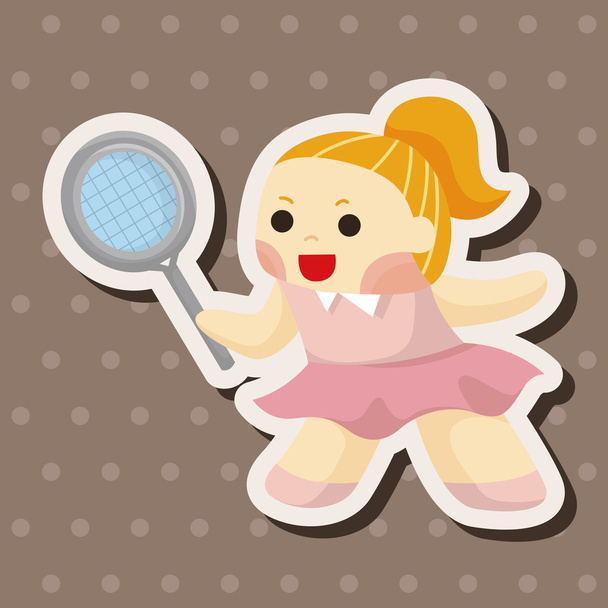 tennis player theme elements - Vector, afbeelding