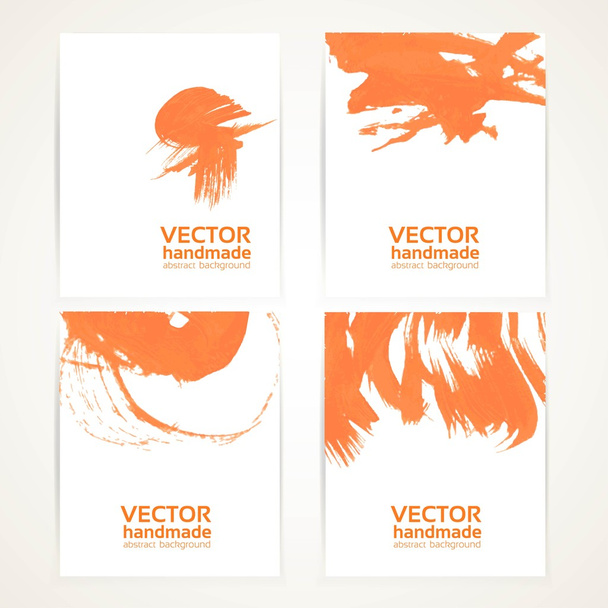 Absztrakt narancs és fehér ecset textúra handdrawing banner se - Vektor, kép