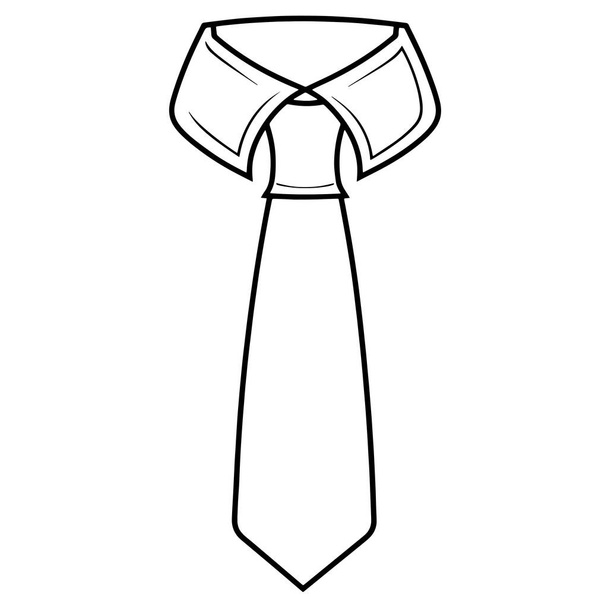Clean outline illustration of a tie, perfect for fashion logos. - Vector, Image
