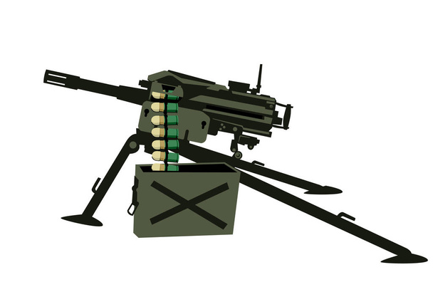 Armes d'infanterie. Mk 19 lance-grenades automatique. Isolé. Image vectorielle pour gravures, affiches et illustrations. - Vecteur, image
