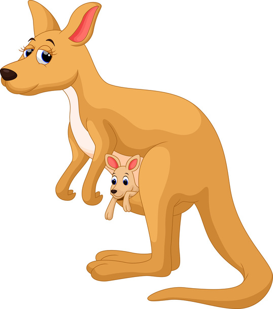 Карикатура на кенгуру
 - Вектор,изображение