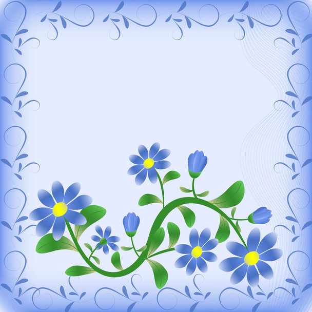 αφηρημένη διανυσματικά εικονογράφηση floral ευχετήρια κάρτα - Διάνυσμα, εικόνα