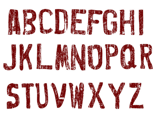 Grunge Alphabet A-Z - Vector, Image