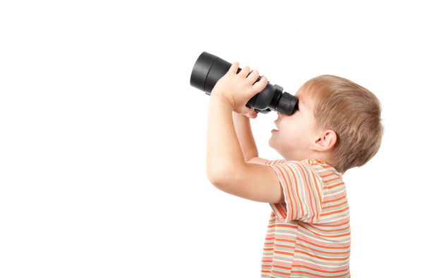 Boy with binoculars - Photo, Image