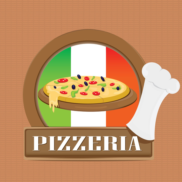 Pizza Label or Poster - Design Template. - Διάνυσμα, εικόνα