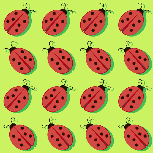 Seamless background with Ladybirds - Vector, Image