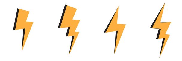 サンダーアイコン漫画イエロー高速,パワー,電気アイコン - ベクター画像