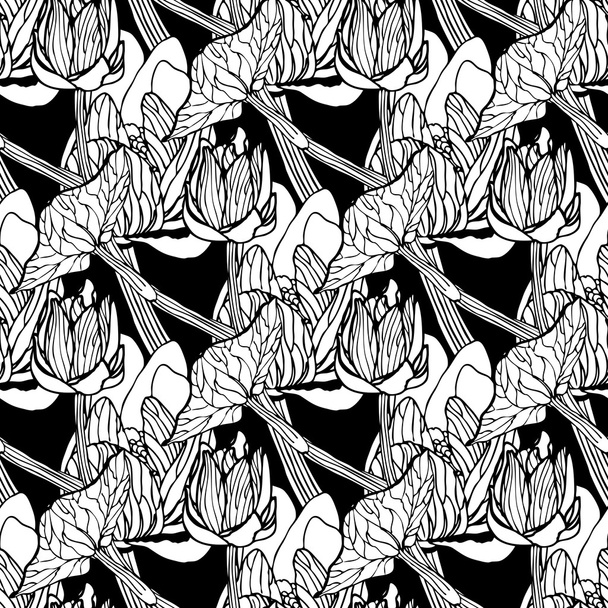 Illustration vectorielle de motif floral sans couture - Vecteur, image