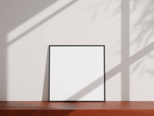 Minimal picture poster frame mockup on the table - Photo, Image