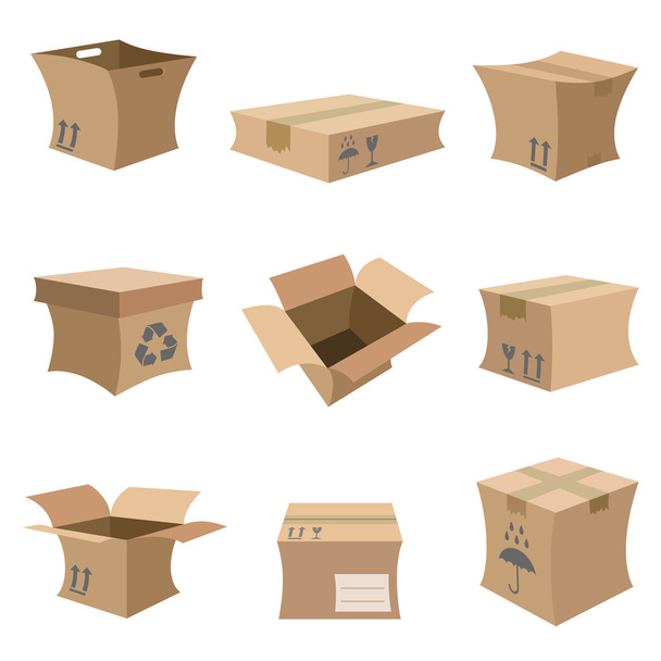 Cardboard set - Vector, Image