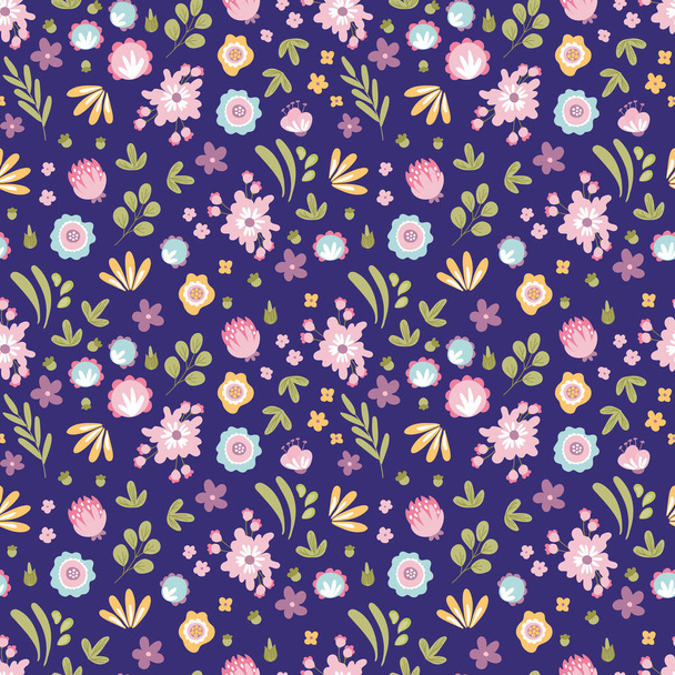 Květinový bezešvý vzor. Design pro tkaniny, textil, tapety, obaly - Vektor, obrázek