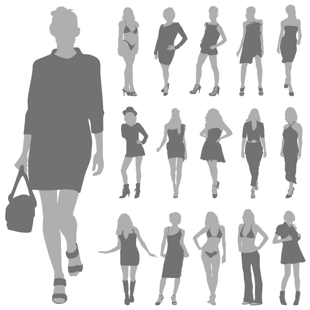 Модный женский набор
 - Вектор,изображение