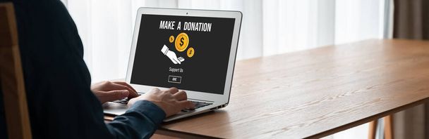Online-Spendenplattform bietet modernes Geldüberweisungssystem für Menschen im Internet - Foto, Bild