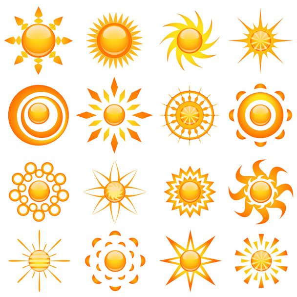 Set of sun - Vector, Image