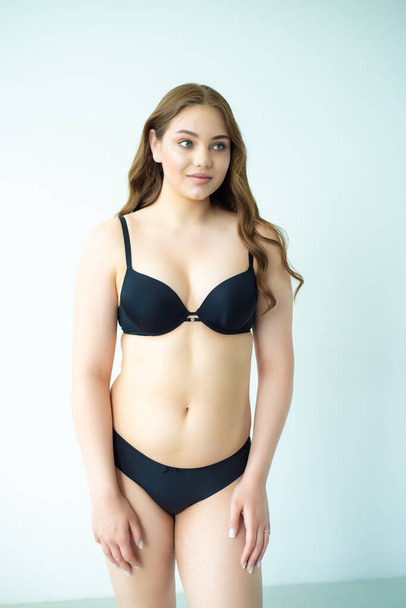 young woman in black underwear - Photo, Image