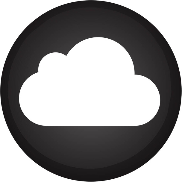 Cloud icoon, witte wolk knop vector illustratie - Vector, afbeelding