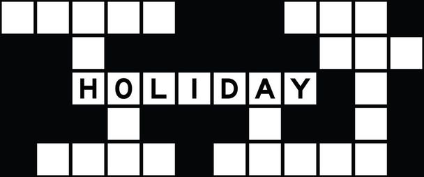 Alphabet lettre dans le mot vacances sur fond de puzzle mots croisés - Vecteur, image