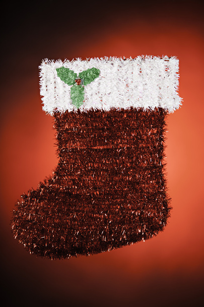 Санта Різдвяний панчіх білий червоний зелений - Фото, зображення
