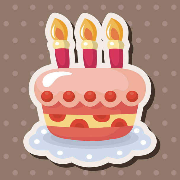 birthday decorating cake theme elements - Vector, Imagen