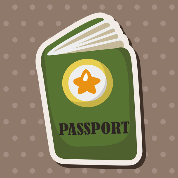 Travel equipment passport theme elements - Vettoriali, immagini