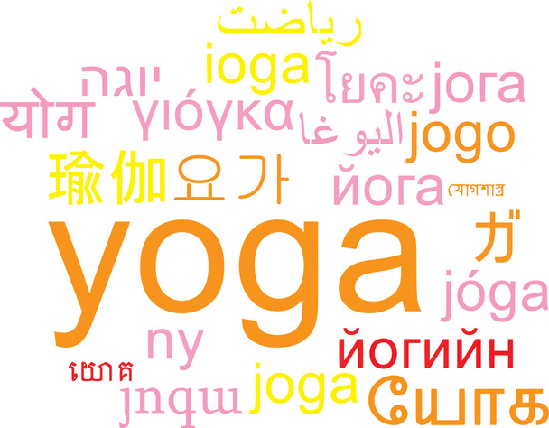 Yoga multilingua wordcloud concetto di sfondo
 - Foto, immagini