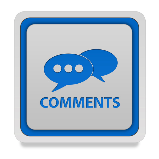 Comments now square icon on white background - Photo, Image