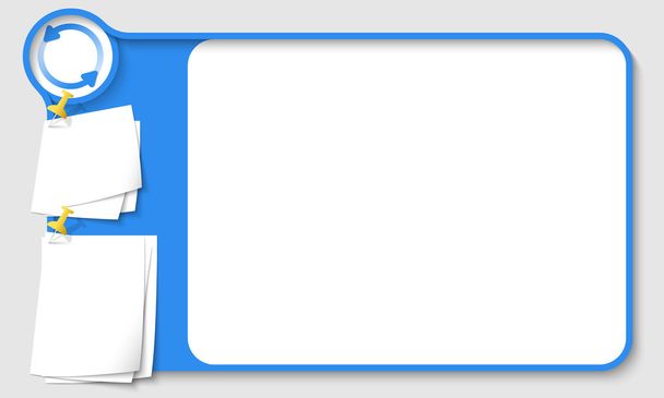 Blue abstract frame for your text with arrows and  papers for re - Vektor, obrázek