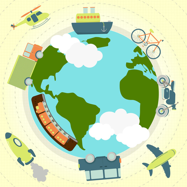 Transport around the world - Vector, Image
