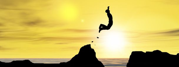Liikemies siluetti hyppy
 - Valokuva, kuva