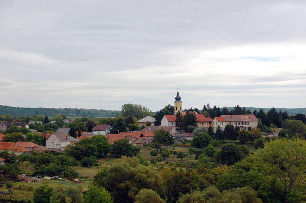 美しい小さな村,空からの眺め - 写真・画像