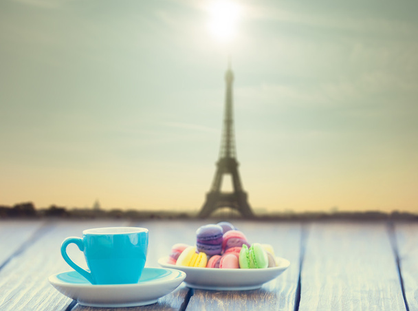 Cup of coffee and macarons - Photo, Image