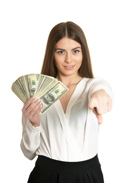schöne Frau mit Geld - Foto, Bild