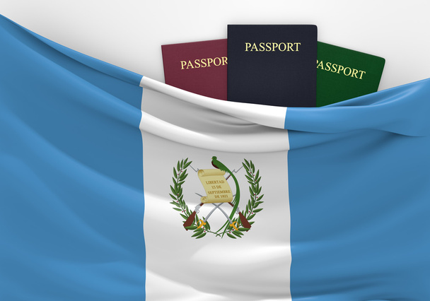 Viajes y turismo en Guatemala, con pasaportes variados
 - Foto, imagen
