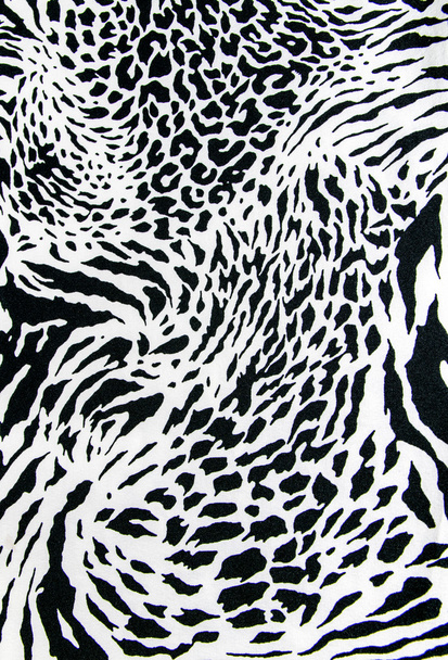 texture of print fabric striped zebra and leopard for background - Photo, Image